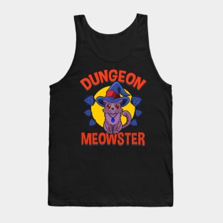 Adorable Dungeon Meowster Gamer Cat Pun Tank Top